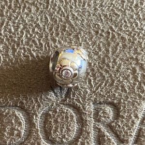 Pandora Silver Gold CZ Flower Charm